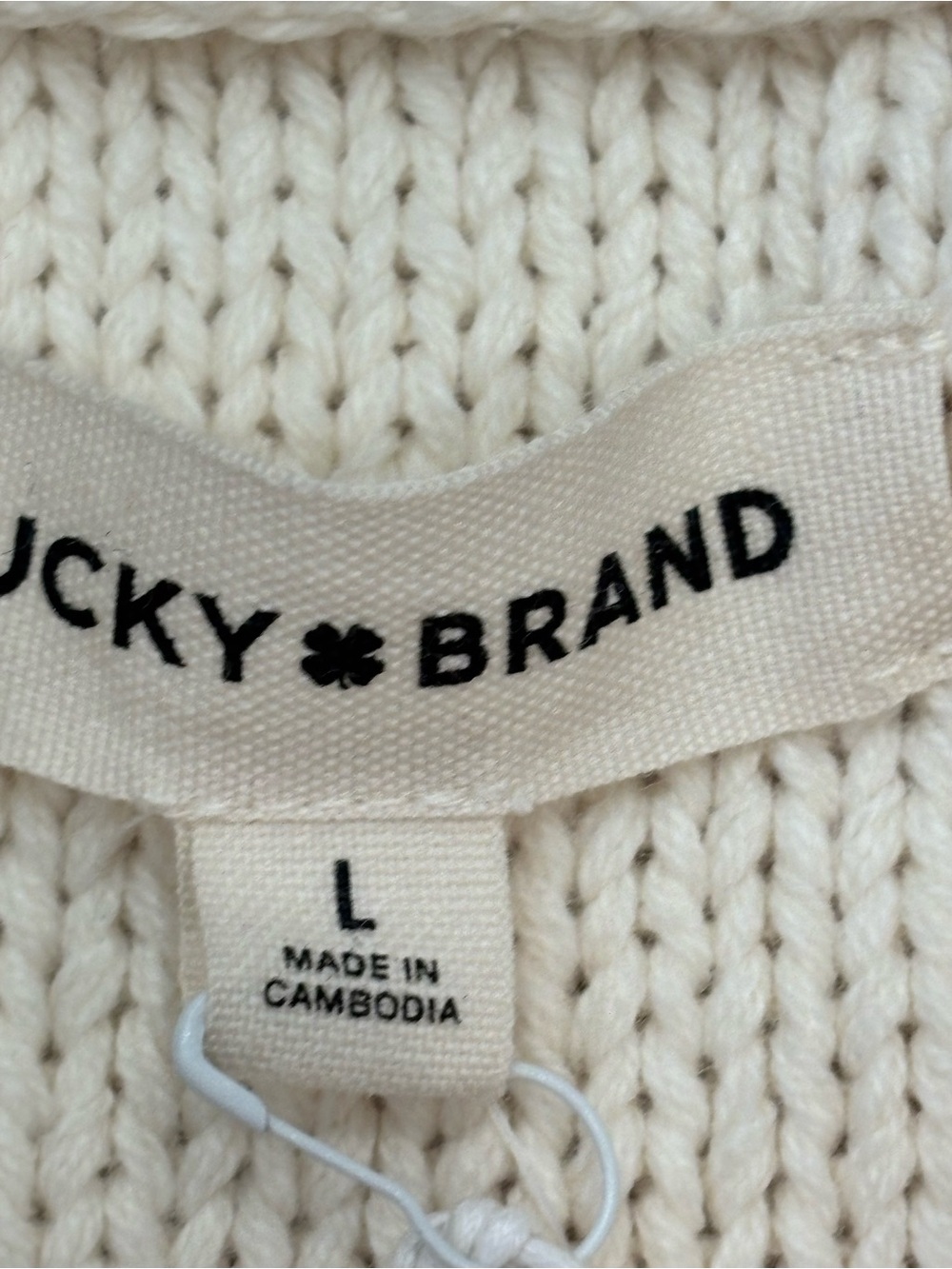 NWT Lucky Brand Cream Knit American flag Sweater vest- L - Picture 4 of 8